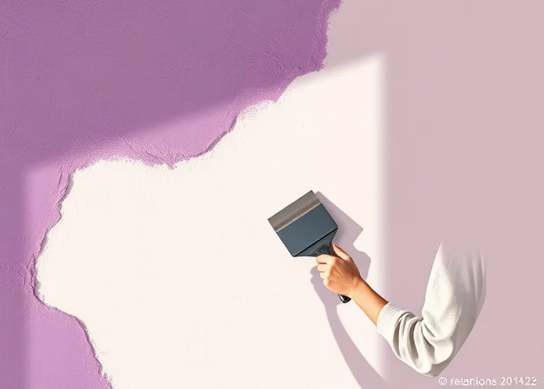 Application d'un enduit décoratif à la lisseuse sur un mur